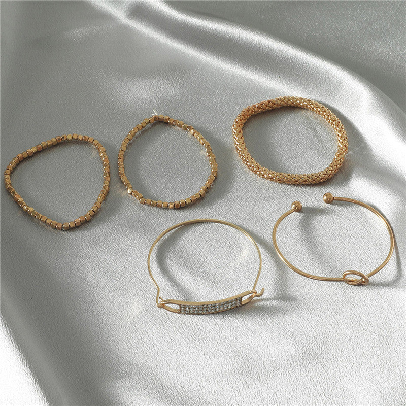 Ensemble de 5 pièces de bracelets de chaîne vintage européenne et américaine