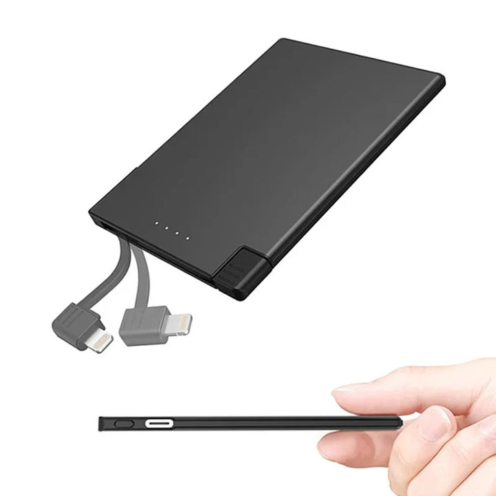 Ultra-thin Compact Portable With Cable Mobile Power Supply