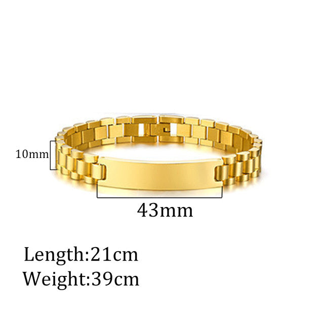 Stylish Stainless Steel Laser Engraving Bracelet