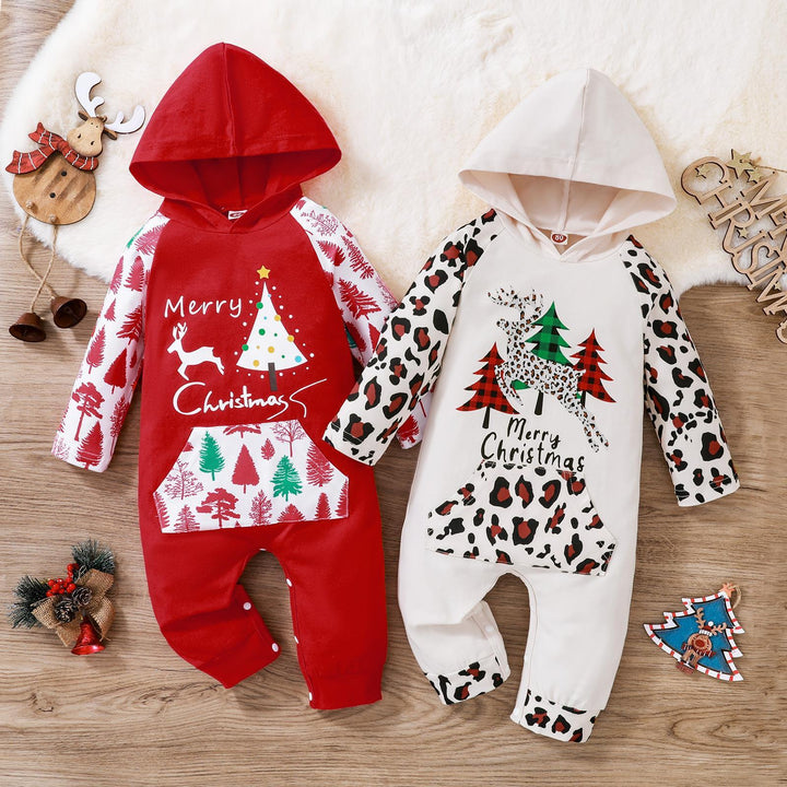 Îmbrăcăminte pentru copii Crăciun nou cu mânecă lungă cu o singură piesă cu mânecă lungă cu mâneci lungi, cu mâneci lungi, cu o piesă de urcare lungă a copiilor