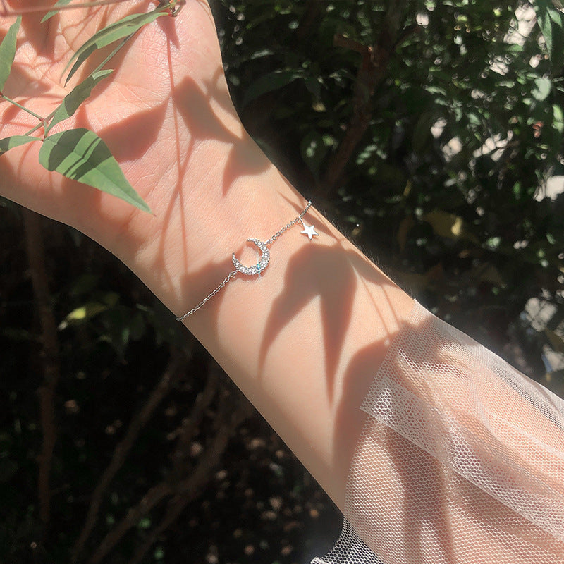Bracelet de petite amie de la lune de diamant flash