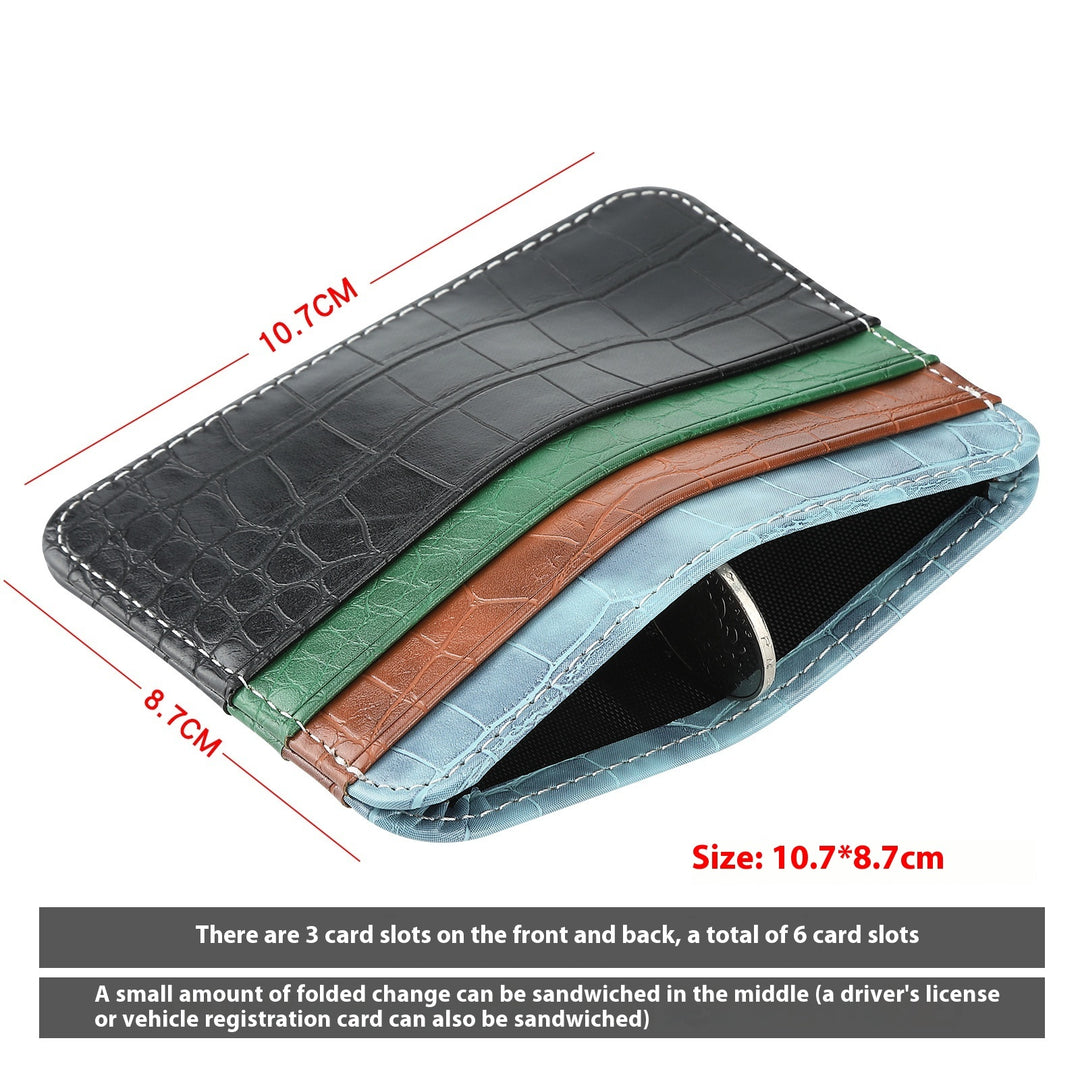 Ultra-thin Double-sided Large Capacity Leather Card Bag