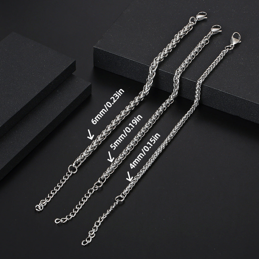 Титановые стальные браслеты мужские простые сотканные мальчики аксессуары