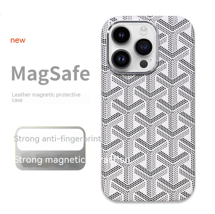 Skinntelefonveske magnetisk altomfattende dråpebestandig beskyttelsesveske
