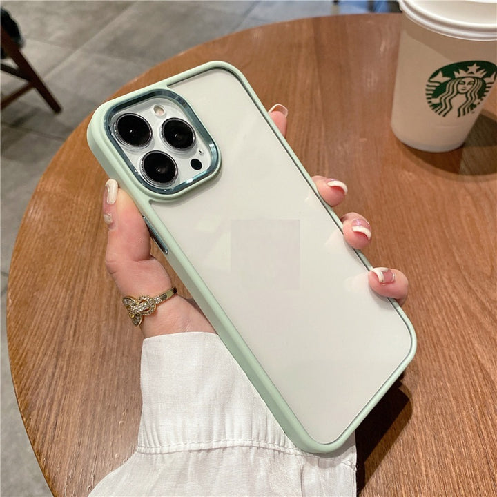 Nieuwe lens Anti-fall Skin Feeling Beschermende Cover Metal Phone Case