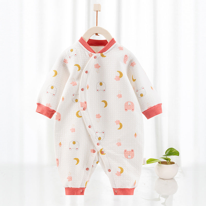 Katoen thermische clip zijden onesie pasgeboren klimmen van babykleding