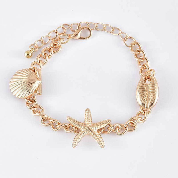 Bracelet combiné de perle de coquille d'étoile de mer