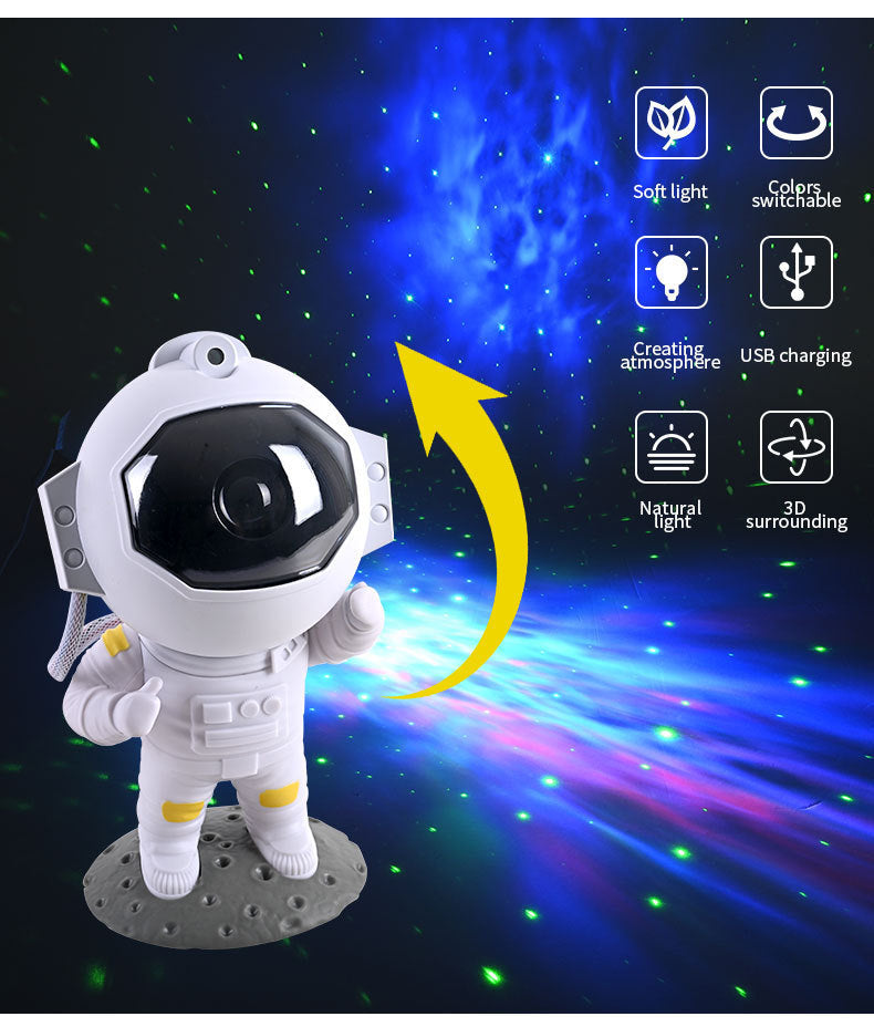Galaxy Star Projector Starry Sky Night Light Astronaut Lamp Home Room Decor Decoration sovrum Dekorativa armaturer gåva