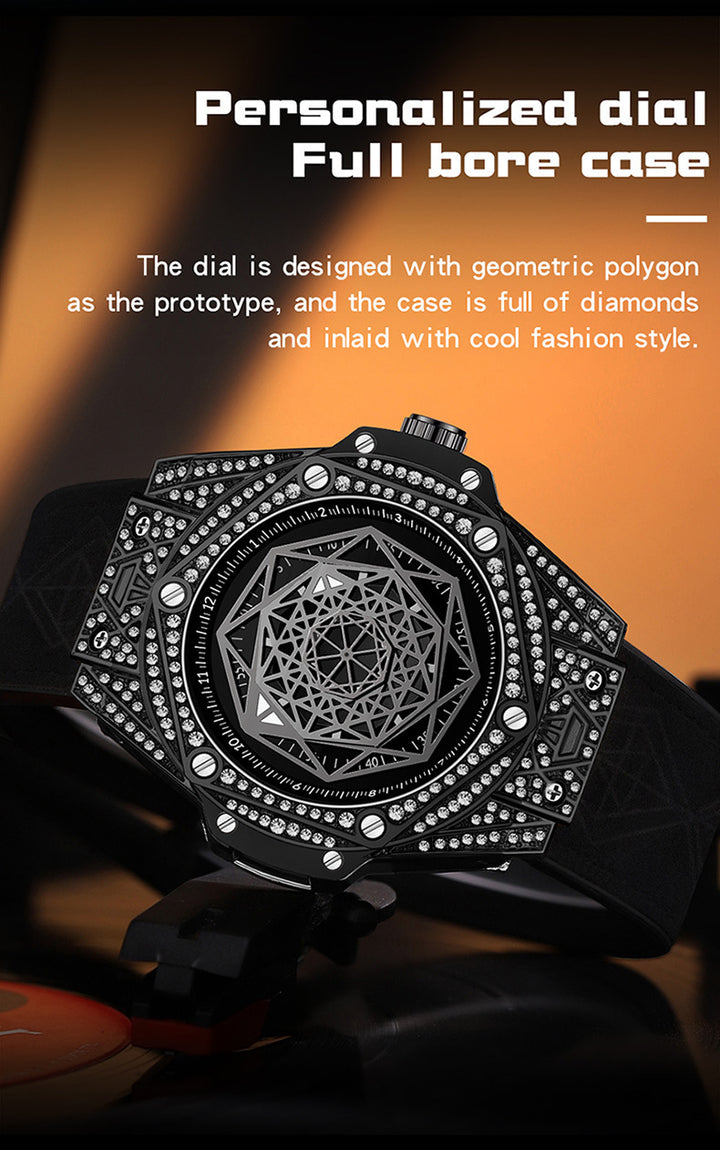 Orologio da uomo geometrico diamante