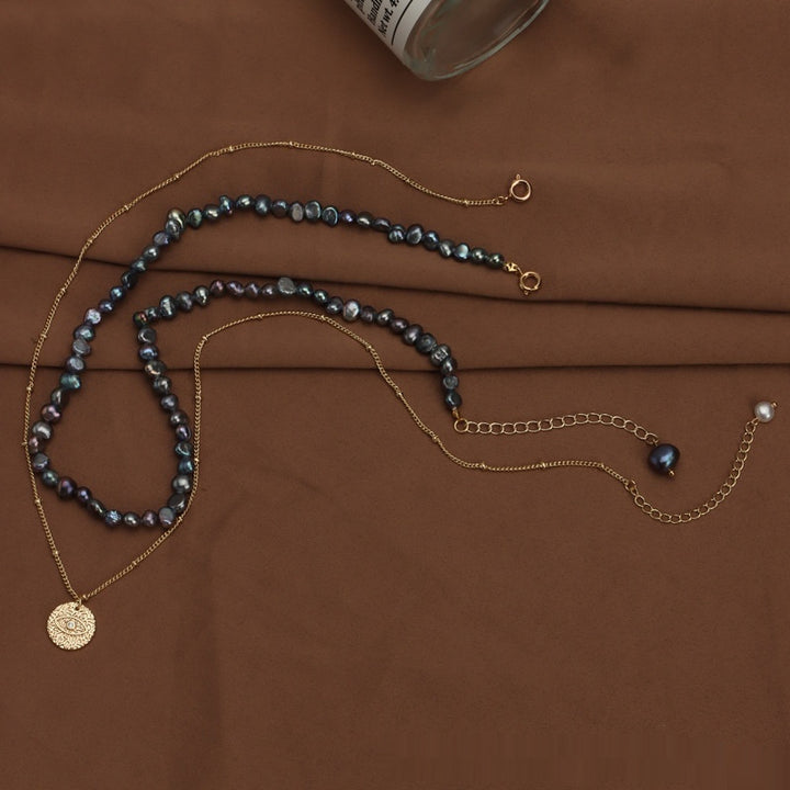 オリジナルデザイン天然淡水真珠のネックレスクラビクルチェーンツインライトラグジュアリーシリーズ