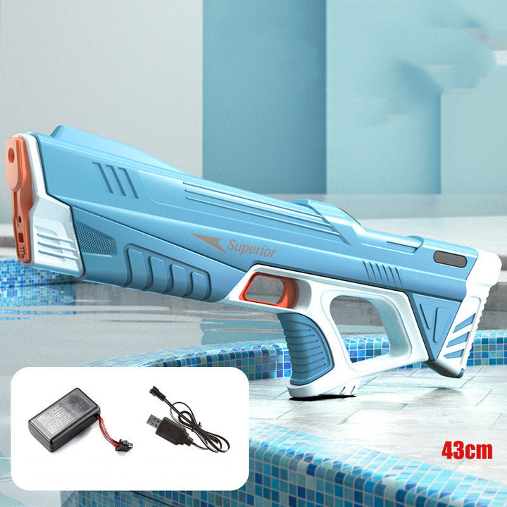 لعبة مسدس المياه الكهربائية الأوتوماتيكية بالكامل للصيف، ممتصة للمياه بتقنية عالية، مدفع مياه للشاطئ في الهواء الطلق، ألعاب قتال المياه
