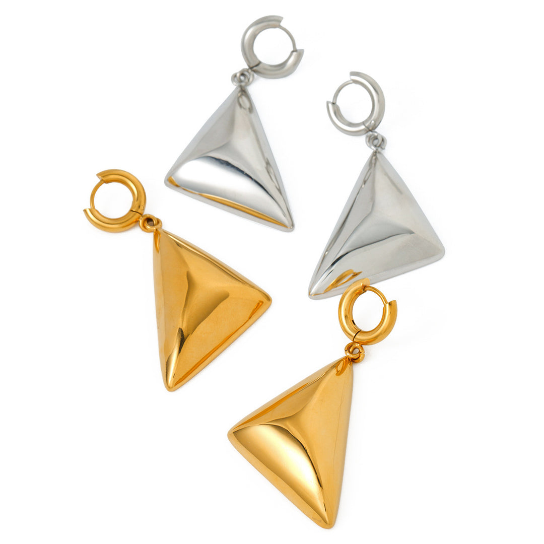 Luxo Luxo Refinado personalizado 18K Gold aço inoxidável Triângulo Pingerrings
