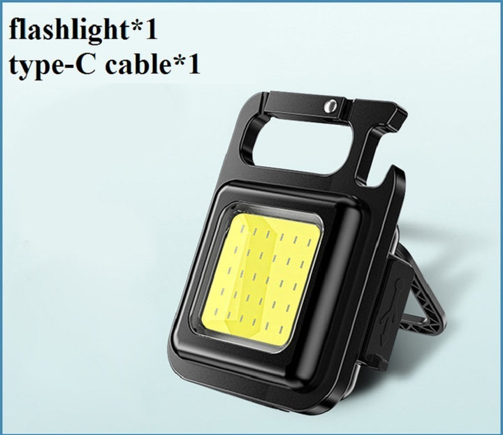 مصباح يدوي صغير محمول قابل لإعادة الشحن وهج سلسلة مفاتيح COB ضوء LED ضوء العمل USB تهمة مصابيح الطوارئ ضوء التخييم في الهواء الطلق