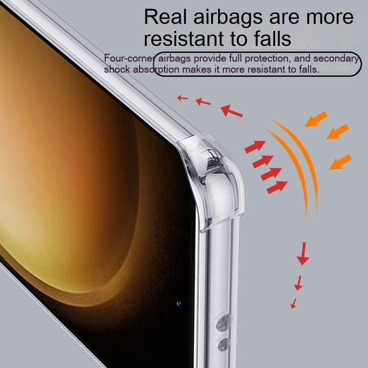 Aplicável S23 Caixa de telefone Airbag resistente a silicone transparente de silicone transparente