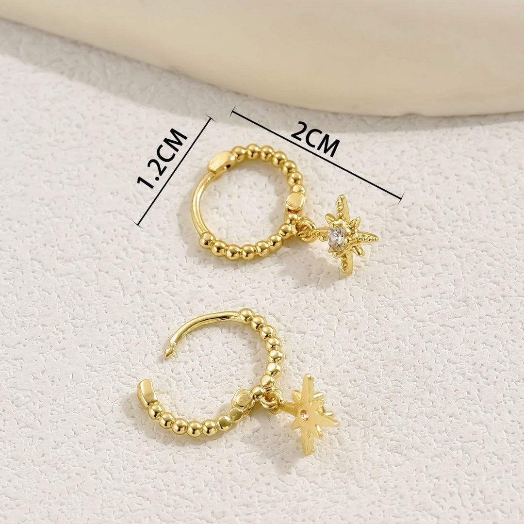 Women's 18K Personalized Fashion Earrings Eight Awn Star Stud Earrings