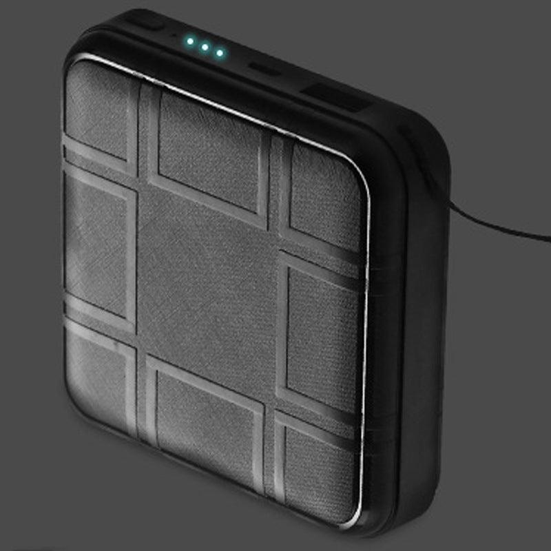 Leather Patterned Square Mini Compact Square Power Bank