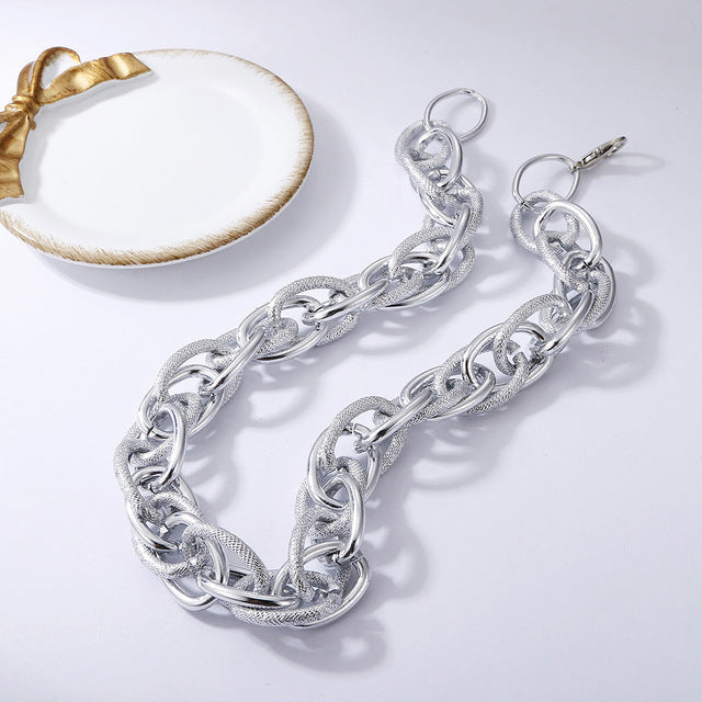 Aluminum Zipper Grinding Angle Chain Lantern Chain Women's Necklace