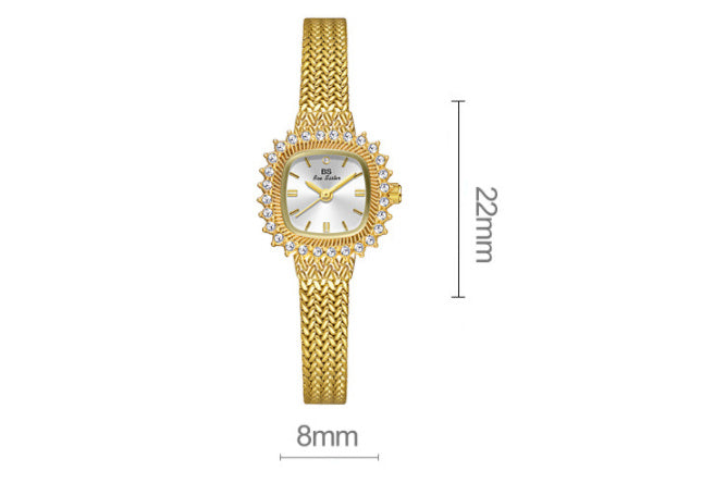 Retro Lucky Small Square Wheat Mini reloj