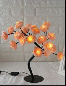 Lámpara de árbol LED Rose Lámpara de modelado de lámpara de árbol de pequeñas lámparas de mesa