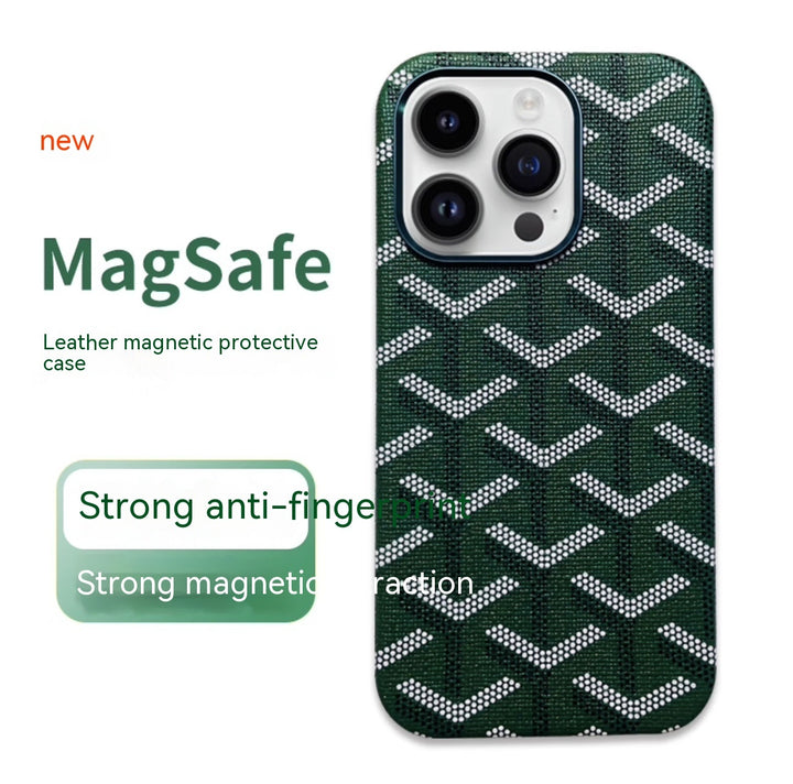 Lädertelefonfodral Magnetiskt allomfattande droppbeständigt skyddsfodral