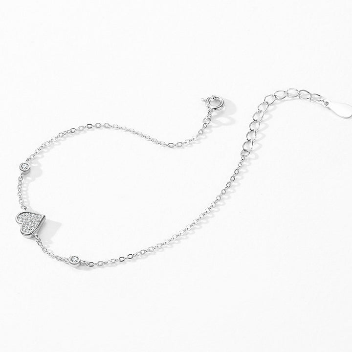S925 Sterling Silver Sweet Loving Heart Butterfly armband