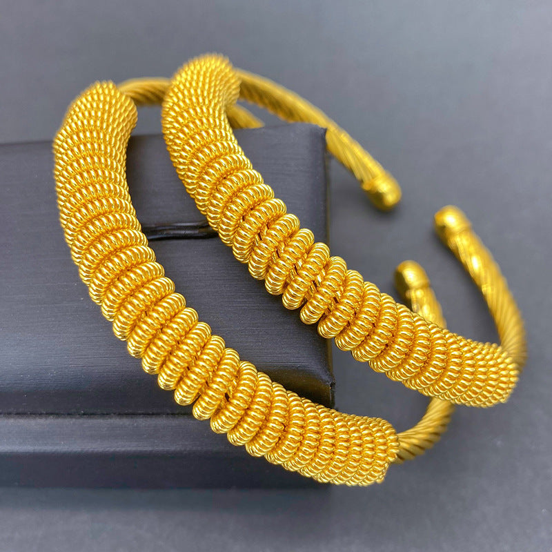 Vietnam Placer oro Antiguo francés europeo y americana moda minimalista Bracelet de oro aluvial