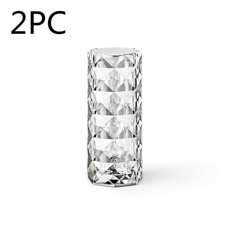 Lâmpada de cristal nórdica Lâmpadas de mesa USB Quarto Toque atmosfera de escurecimento diamante