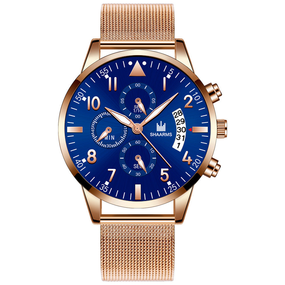 Concept Men's Mesh Strap Calendar Quartz Watch