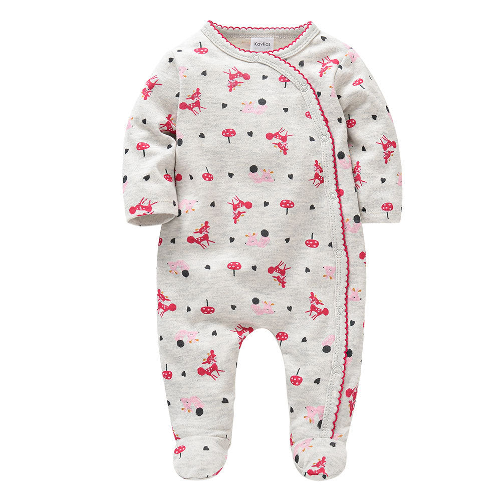 Baby langermet bomulls romper