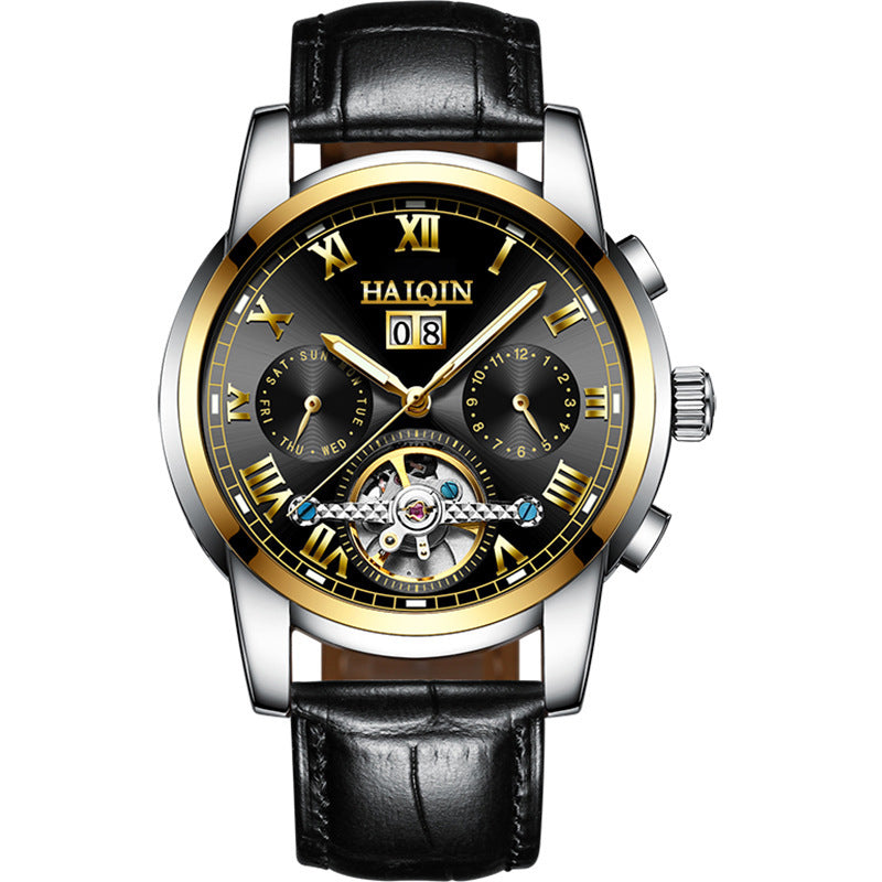 Menmode waterdichte lumineuze holle tourbillon automatisch mechanisch horloge