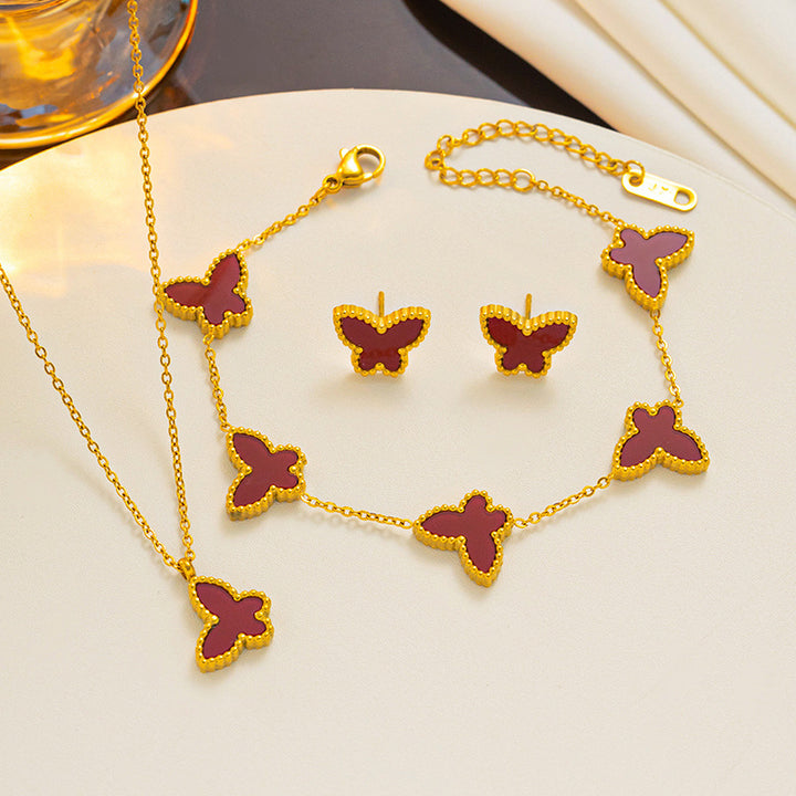 Conjunto de três peças simples de ornamentos de borboleta