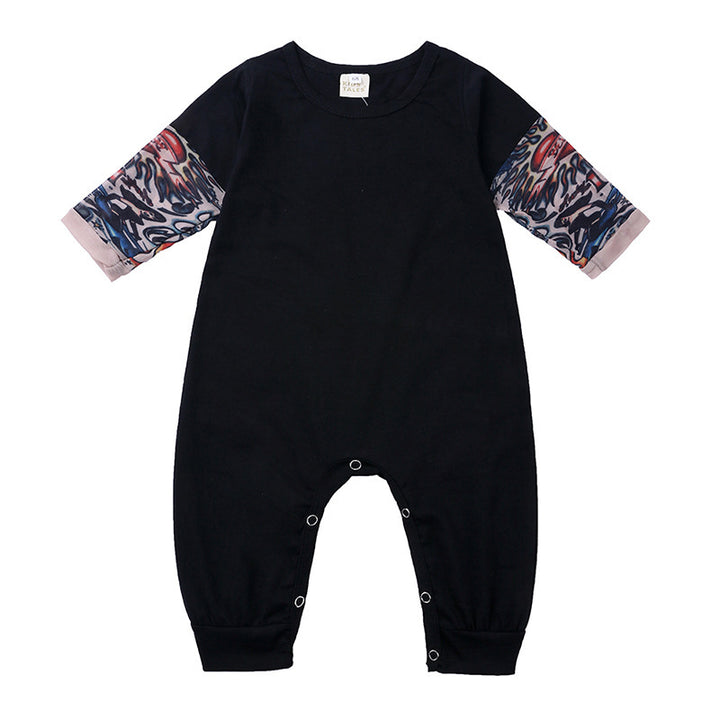 Kids à manches longues tatouage une pièce rober bébé Baby Flower Bras Romper Vêtements