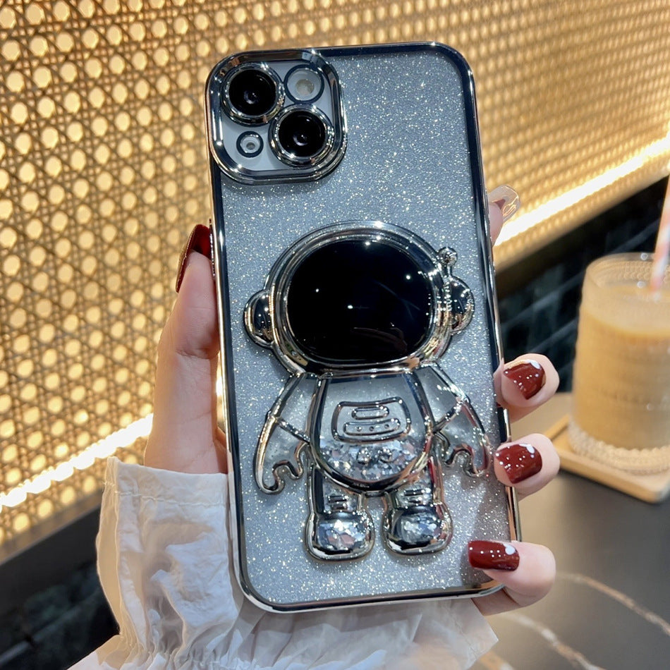 Astronaut Spaceman Quicksand Phone Case Electroplating