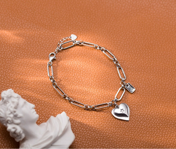 925 Liefdevolle hart in sterling zilveren armband voor vrouwen