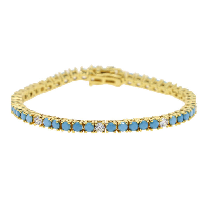 Turquoise Tennis Chain Simple Fashion Zircon Bracelet