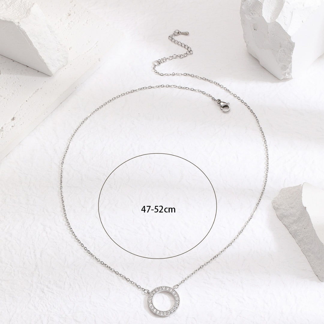 Enkelt kobber innlagt zirkon clavicle chain kvinners full diamant lang