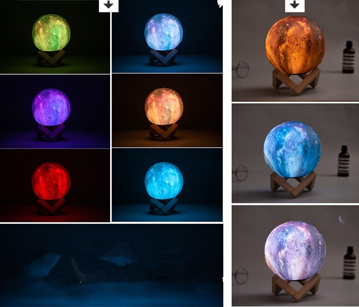 Pintura de luz lunar 3D de impresión Luz de regalo creativo de regalos creativos