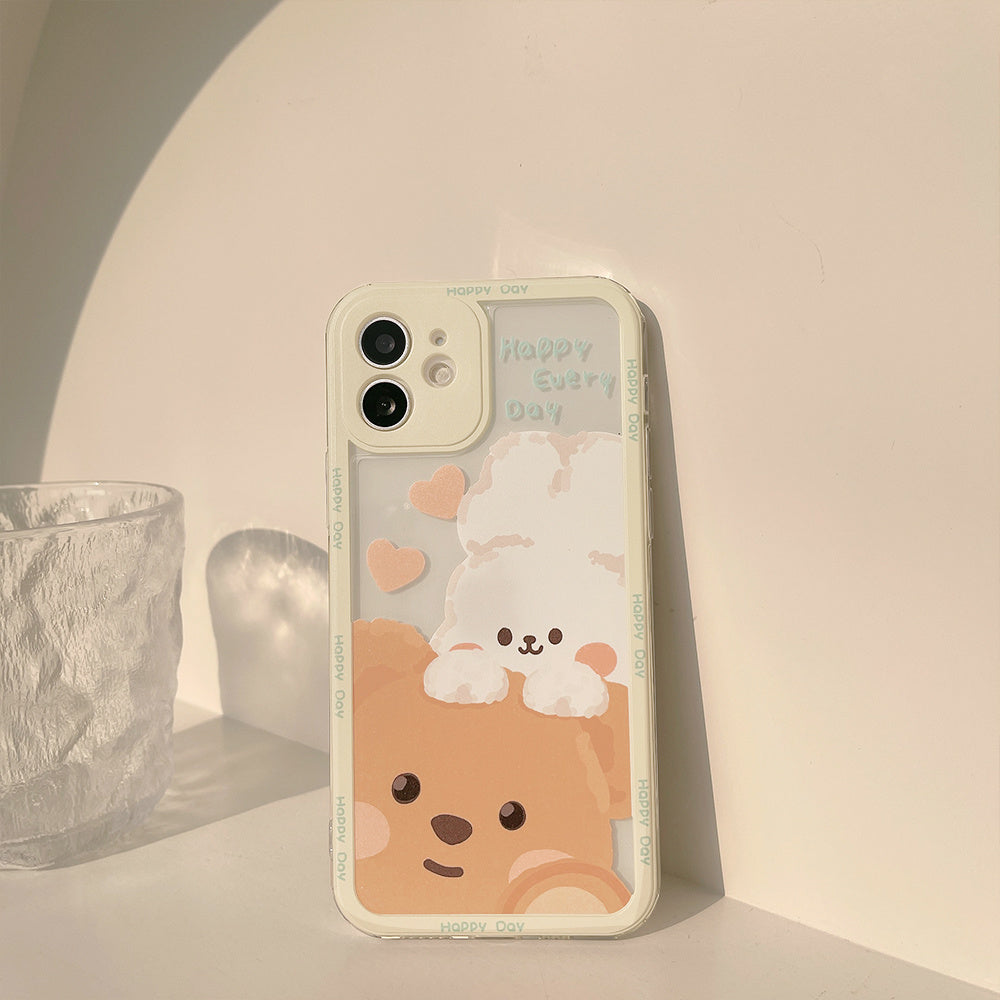 Cartoon Cute Rabbit Bear All-inclusive Soft Phone Case