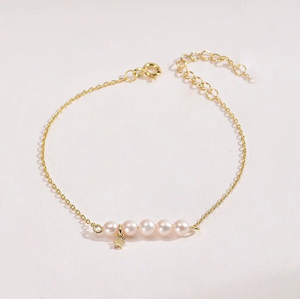 Kvinners mote ins Style Natural Freshwater Pearl -armbånd