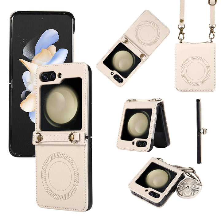 Wireless Charging Magnetic Suction Crossbody Flip Phone Case