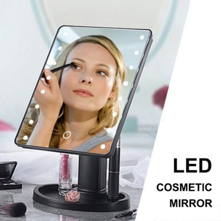Miroir cosmétique à induction tactile à 360 degrés portable à 360 degrés