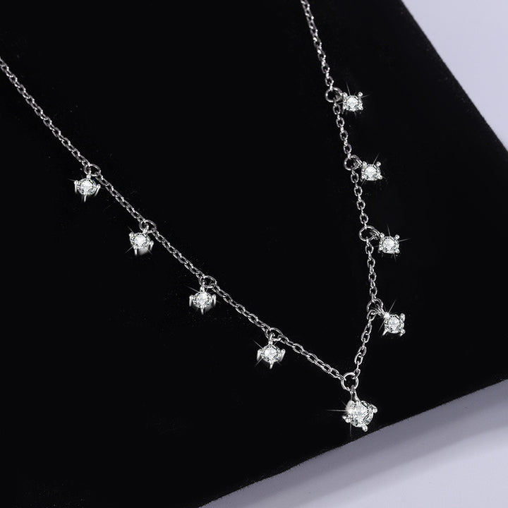 Shining Moissanite Clavicle Chain Jewelry