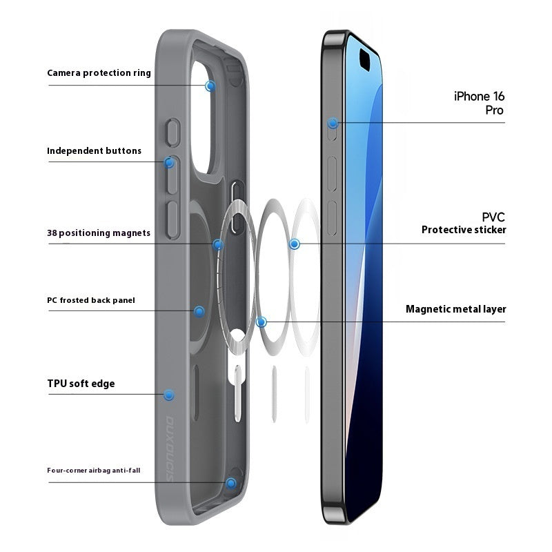 Magnetische telefoonhoesje Eenvoudig huidgevoel Volledige dekking transparante beschermhoes