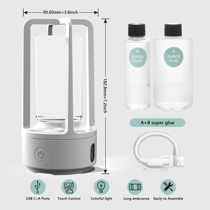 Aksesuar 2'de 1 DIY Ses Kristal Işığı ve Bluetooth Hoparlör Hediye Touch Reçine Gece Işığı
