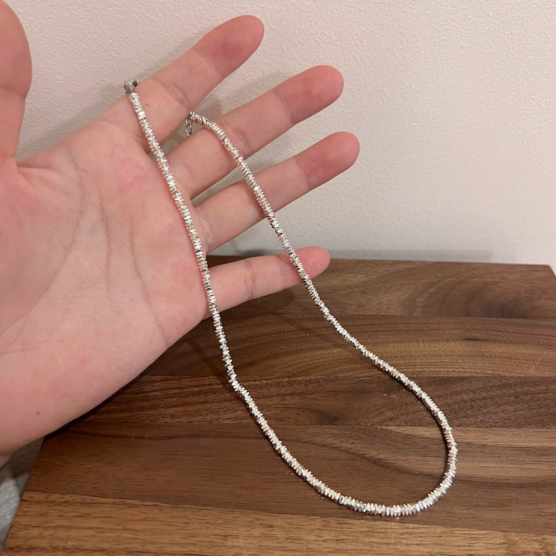 Pequenos pedaços de colar de pérolas prateadas fêmeas Clavículas Chain Clavicle