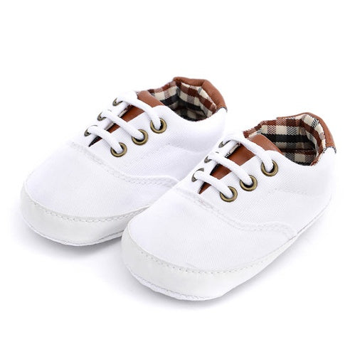 Düz renkli gündelik dantel yumuşak dip bebek tuval ayakkabıları bebek ayakkabıları yürümeye başlayan ayakkabılar