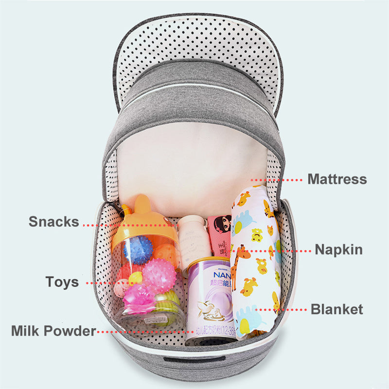 Bärbar avtagbar vikbar spjälsäng baby säng mammig väska