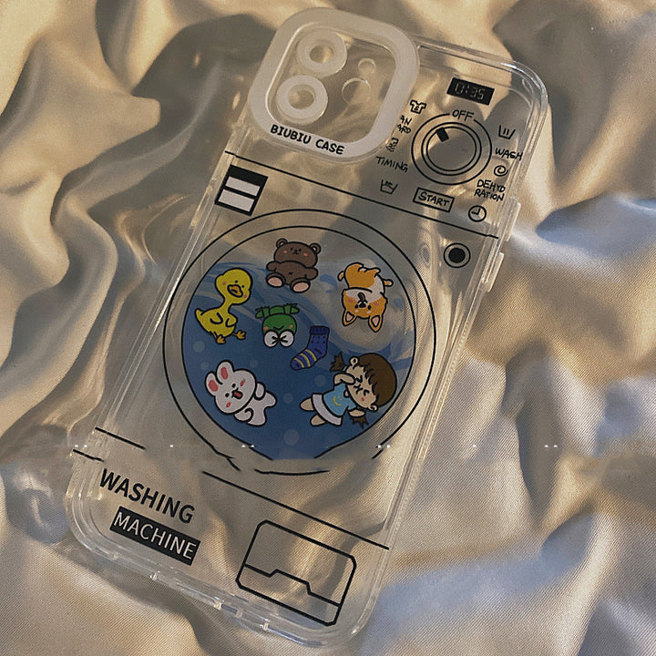 Komik çamaşır makinesi karikatür hayvan telefon kasası