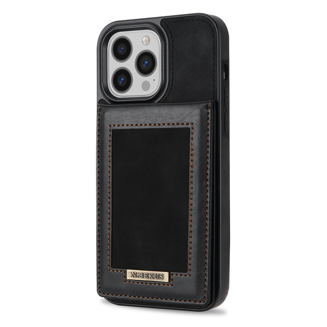 Suport pentru card Telefon mobil Telefon din piele Cadru foto Magnetic Snap Case de protecție
