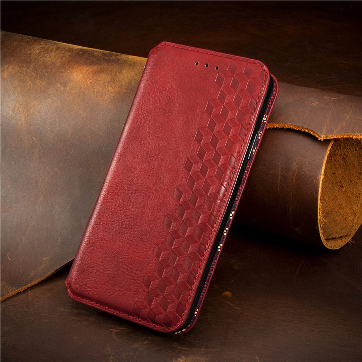 All-inclusive Card Solid Color Leather Phone Case